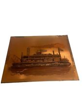 Steamboat Art Copper 3D   John Louw Distressed  Vintage Collectible picture