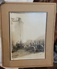 Large Antique CDV Photograph Farmers Filling Silo W Corn picture