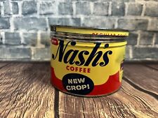 Vintage 1950s Nash’s Coffee Every Drop Delicious 1lb Tin Can St Paul, Minnesota picture