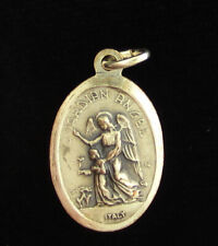 Vintage Guardian Angel Medal Religious Holy Catholic Saint Michael the Archangel picture