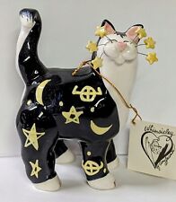 Amy Lacombe 2001 Whimsiclay Cat Designed Celestial Stars & Moon 5.25