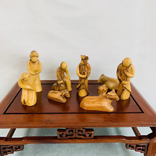 Vintage Zacharia Brothers Olive Wooden Sculpted Nativity Scene picture