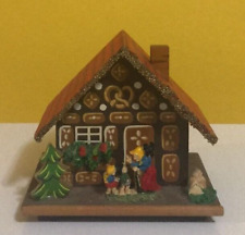 Vintage German Hansel & Gretel & Witch Wood House Coin Bank Germany  3.5 x 4 x 4 picture