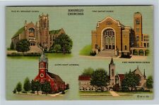 Amarillo, TX-Texas, Churches Amarillo, Vintage Postcard picture