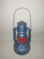 Dietz Little Wizard Blue Kerosene Lantern Red Glass NY USA City Of L.A.VTG picture