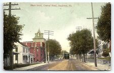 1914 SOUDERTON PA MAIN STREET CENTRAL HOTEL TROLLEY EARLY POSTCARD P4036 picture