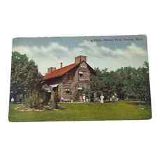 Postcard Log Cabin Palmer Park Detroit Michigan Vintage B30 picture
