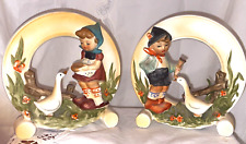 Arnart Hand Painted Porcelain Boy/Girl Each With Goose 055/83 Made in Japan picture