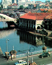 1950's Singapore River Postcard Birds Eye View Picture From South Bridge Road picture