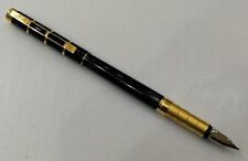 VINTAGE YVES SAINT LAURENT FOUNTAIN PEN YSL BLACK LACQUER AND GOLD PLATED picture