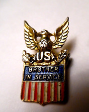 WWll 1940'S HOME FRONT STERLING SILVER CORO U.S. BROTHER IN SERVICE PIN picture
