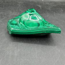 Green Malachite Mineral Triangle Shaped Trinket Bowl or Ashtray 6