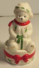 Lenox Christmas Teddy Bear Drum Gift Box Christmas Salt & Pepper Shaker Set Nice picture