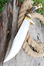 D2 DEER  HANDMADE HUNTING DAGGER TACTICAL BLADE KNIFE STAG HANDLE & COVER picture