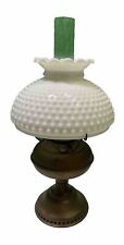 Vintage Brass Rayo Oil Lamp With Hobnail Lamp Shade 21” Height #24.96 picture