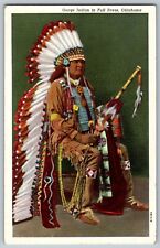 Oklahoma OK - Osage Indian in Full Dress - Vintage Postcard picture