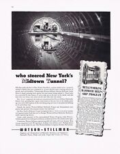 1942 Vintage WATSON STILLMAN MACHINERY COMPANY 11X14 Ad New York Midtown Tunnel picture