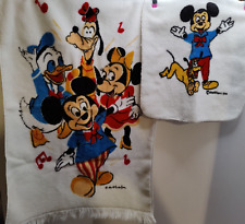Vintage~ Disney Mickey Mouse Bath, Hand Towel & Washcloth ~ Wamsutta 100% Cotton picture