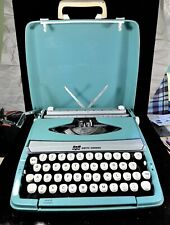 1960’s Vintage Turquoise Smith Corona Corsair Deluxe Manual Portable Typewriter picture