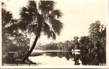 Florida, Rainbow Springs, RPPC c1940s Vintage Boat, Postcard 3826 picture