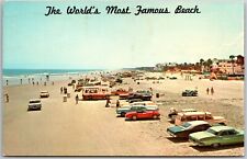 Worlds Most Famous Beach, Daytona Beach, Florida, Vintage Cars - Postcard picture