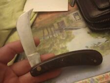1940 VICTORIA Single Blade Pruner Swiss Army Knife * Carbon, Brass, Mahogany picture