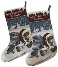 Lot (2) Boyd’s Bears & Friends “He’s Coming to Town” Holiday Christmas Stockings picture