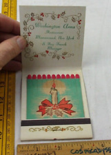 Washington Arms Restaurant Mamaroneck New York Christmas 1950s GIANT matchbook picture