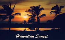 Vintage Postcard Hawaii, Hawaiian Sunset with Palms, Honolulu HI K11 picture