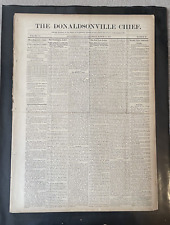 1877 Donaldsonville Chief Newspaper, Louisiana - 
