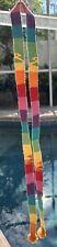 VINTAGE 80’s GUATEMALA HAND WOVEN BELT, 48” BRIGHT RAINBOW PRIDE COLORS picture
