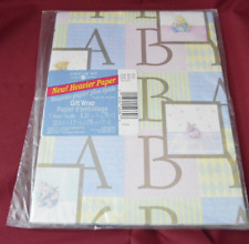 Vintage American Greeting Forget Me Not  Baby Shower Gift Wrap 8.33 Sq ft picture