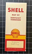 Shell KENTUCKY TENNESSEE Road Map 1957 Vintage Highway Gas Service Station picture