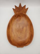Vintage Wooden Pineapple Mid Century Modern Bowl Monkey Pod Trinket Dish Wood picture