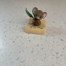Vintage Hallmark Mouse Christmas Merry Miniature 1982 Dear Santa Feather Bent picture