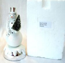 NIB REED & BARTON REVOLVING MR SNOWMAN MUSIC BOX Plays: We Wish You A Merry.... picture
