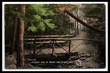 Scranton PA Moosic Lake At Lovers Lane Wooden Bridge Postcard       pc249 picture