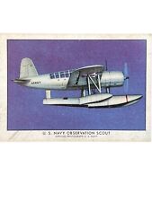 Vtg Wings Cigarettes Card #25 Vought Sikorsky OS2U1 Airplane Letter Series A T87 picture