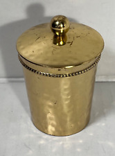Vintage India Hammered Brass Canister Jar Candle Holder Trinket Box & Lid picture