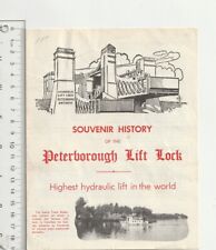 Vtg Souvenir History Of The Peterborough On Life Lock Hydraulic Lift Leaflet  picture