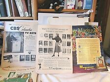 3x 1951-53 television set ads with prices CBS Magnavox & RCA Victor 14x10