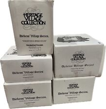 Dept 56 Lot Of 5 - Heritage Village Dickens Village Buildings In Boxes Xmas picture