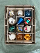 12 ~VTG MERCURY GLASS SHINY BRITE CHRISTMAS ORNAMENTS IN ORIG. BOX picture