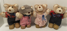 Group of 4 Vintage FURSKINS 1986 Wendy's Plush Bear Furskins All Dressed No.3 picture