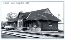 c1982 IC Depot Cedar Falls South Dakota Train Depot Station RPPC Photo Postcard picture