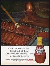 1967 Kraft Barbecue Sauce Simmers Real Cookout Flavor All Through Meat Print Ad picture