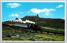 Postcard Cog Railway Approaching Sherman Adams Summit Mt Washington NH M177 picture