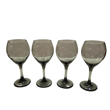 Set of 4 Smoky Gray Wine Glasses 12 oz Drinkware Tableware Glassware picture