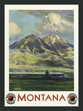 Montana via Northern Pacific Train- Vintage Travel - BIG MAGNET 3.5 x 4.5 in picture