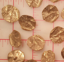 5 Vintage MEDIUM Gold Metal Shank Buttons Rustic Hammered Look 7/8